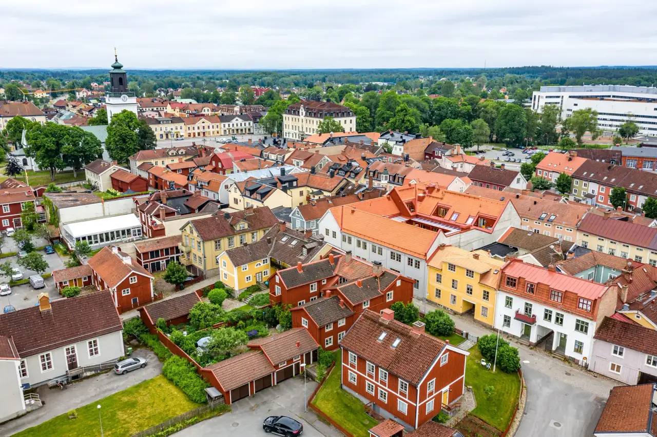 Vy över torget i Eksjö
